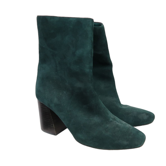 Topshop Shoes - Topshop dark green suede leather heeled ankle boots 10